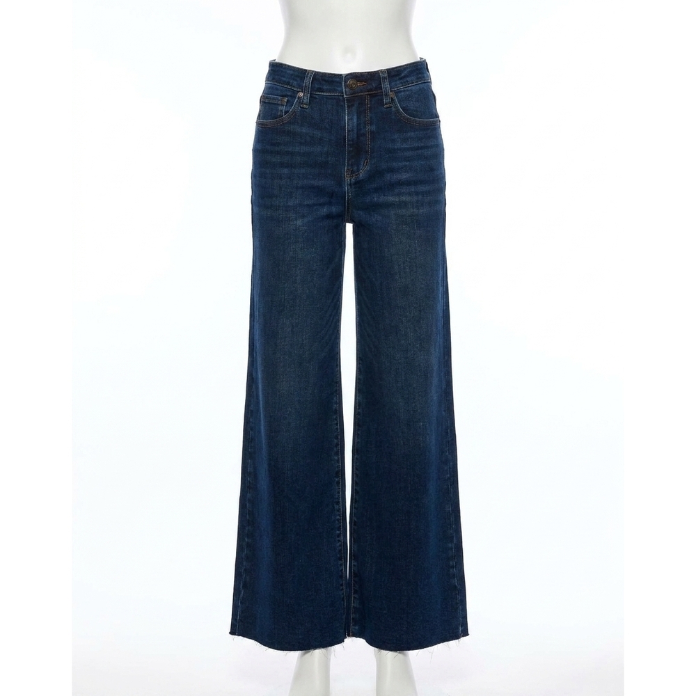 NEW JUDY BLUE high waist petite retro wide leg jeans in dark blue